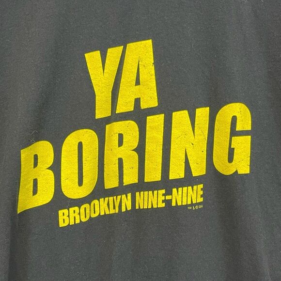 NEXT LEVEL APPAREL T-Shirt Men's Medium Navy Blue Brooklyn Nine-Nine Ya Boring - Picture 7 of 13